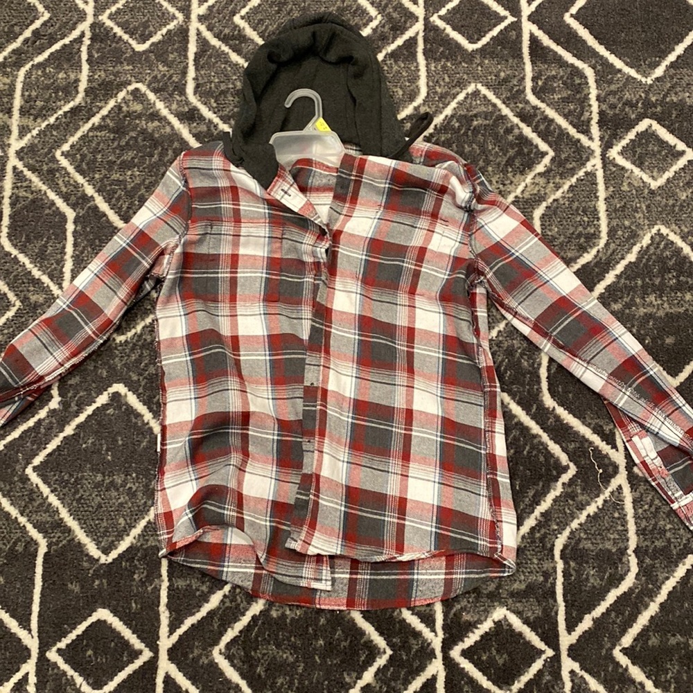 Red hooded flannel